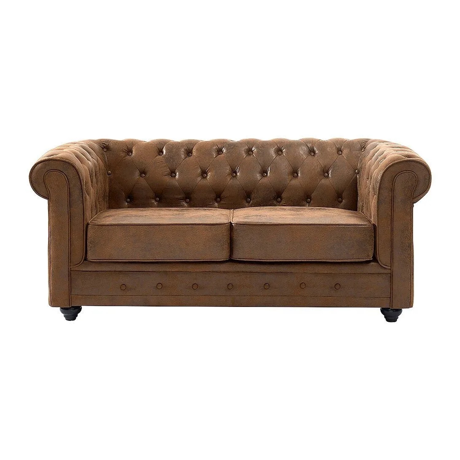 Vente-unique Sofa Ohne Schlafmöglichkeit Chesterfield Braun 165 cm