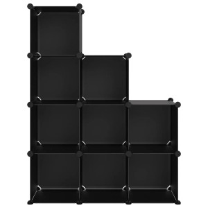 vidaXL Regalsystem mit 9 Würfeln Schwarz PP 340547