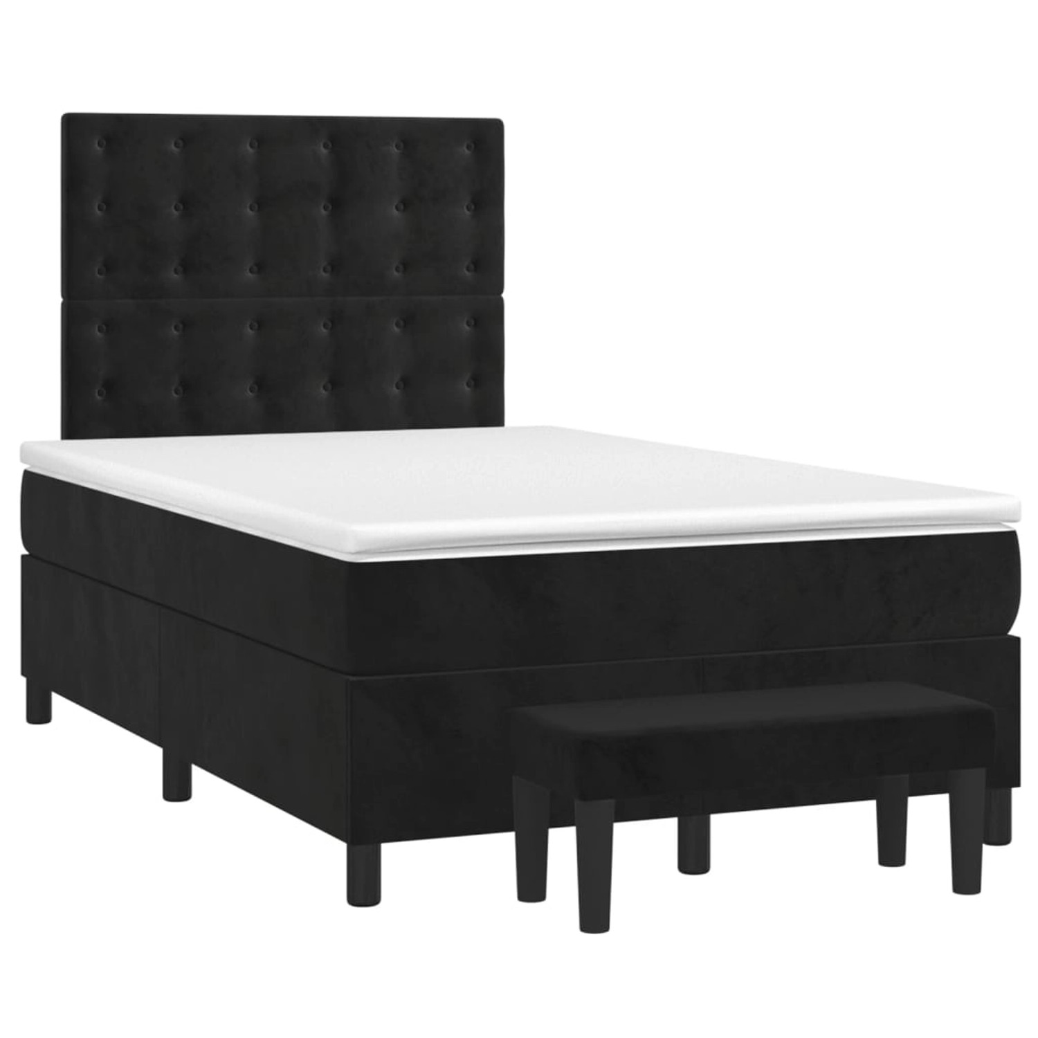 vidaXL Boxspringbett mit Matratze Schwarz 120x190 cm Samt2100641 günstig online kaufen