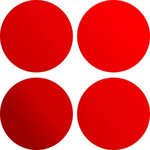 Rote Holografie-Leucht-Reflektoren Aufkleber, rund, 11x9cm, für Schilder.