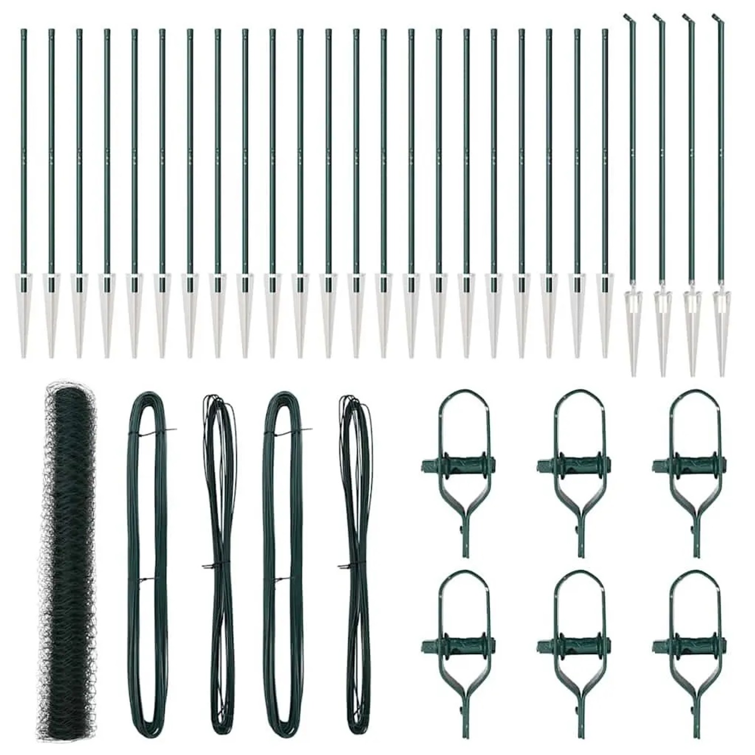 vidaXL Zaunpfosten Grün 50 x 1,2 m 36 mm Maschenweite Stahl und PVC 3353136 günstig online kaufen