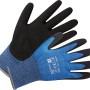 LUX Schnittschutzhandschuhe Größe 10, blaue Handfläche, schwarzer Handrücken. Arbeitshandschuhe für sicheren Halt.