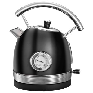 Insido Wasserkocher Retro aus Edelstahl in Schwarz