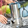 Tauchpumpe 1100 W Schmutzwasser TPS 21000/E aus Edelstahl mit Schwimmerschalter und Schlauchanschluss.