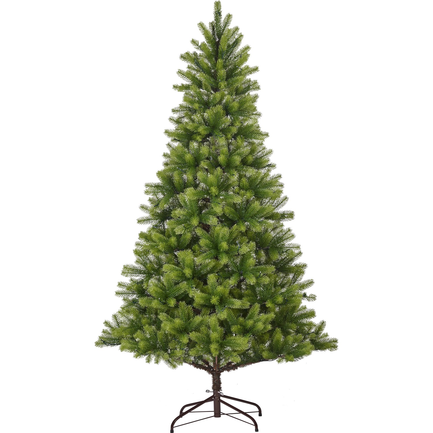 Grüne LED Kunsttanne Nagano, 210 cm hoch, für stimmungsvolle Weihnachten.