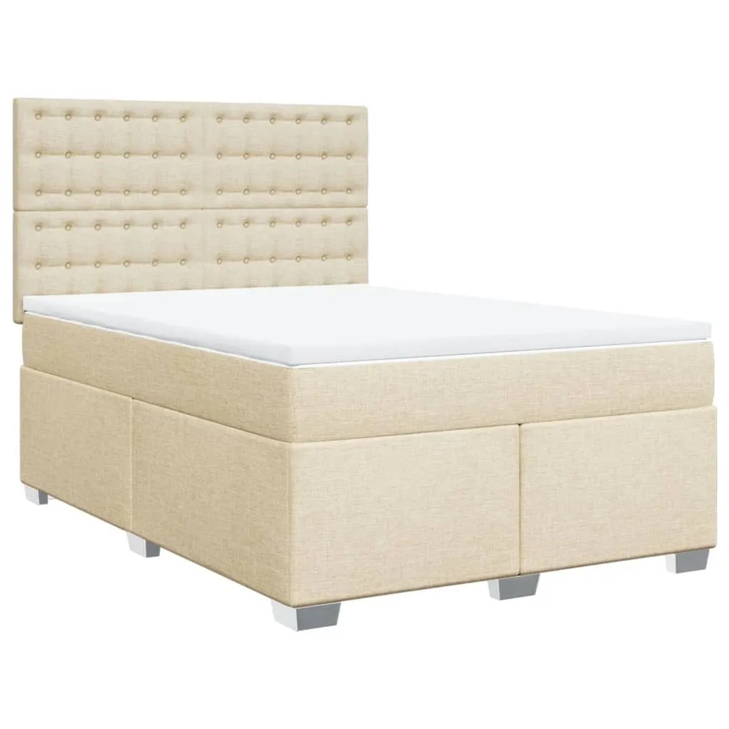 vidaXL Boxspringbett mit Matratze Creme 160x200 cm Stoff 3292858 günstig online kaufen