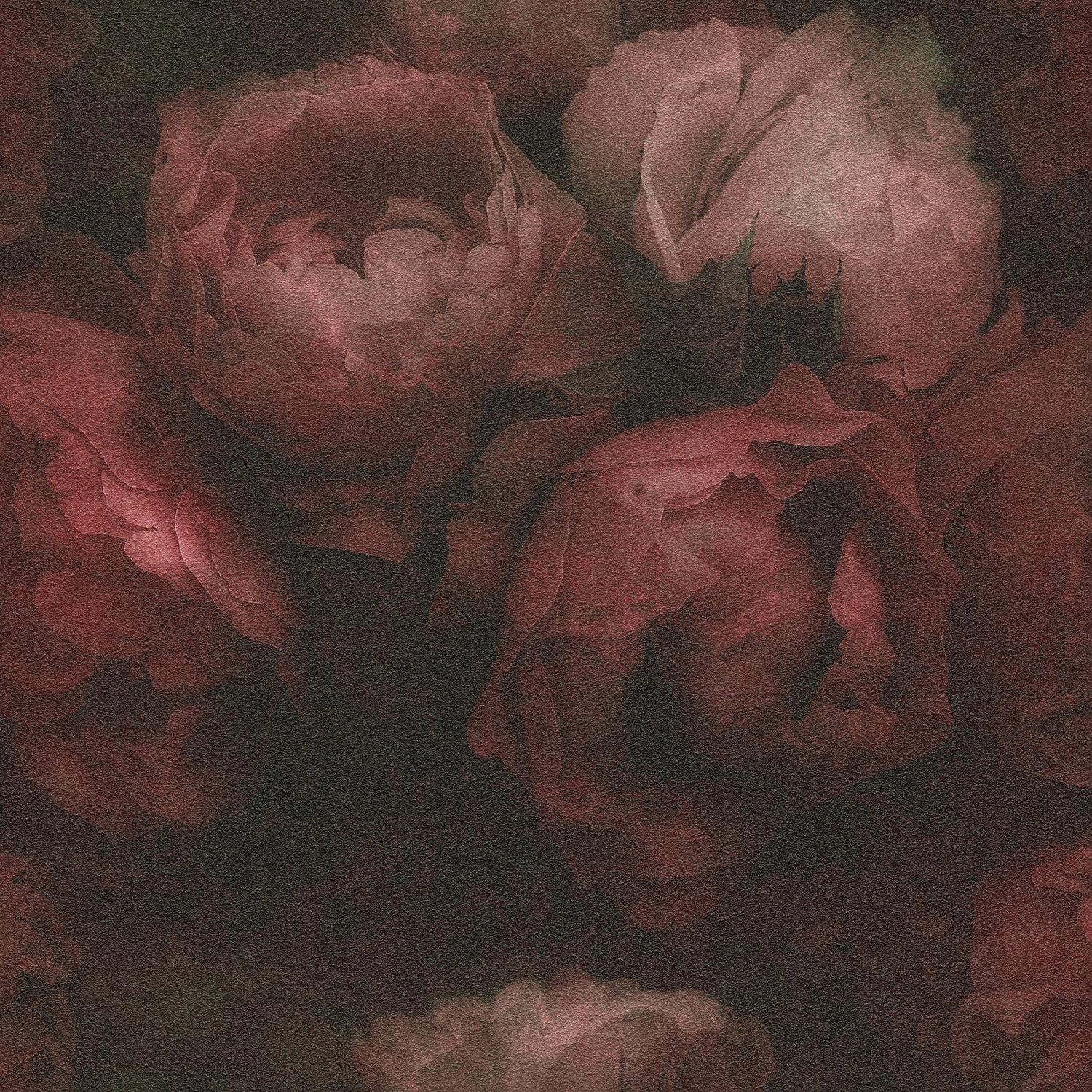 PROFHOME 373924-GU Blumen Tapete Floral Matt Rot Schwarz 0,53 m x 10,05 m 5 günstig online kaufen