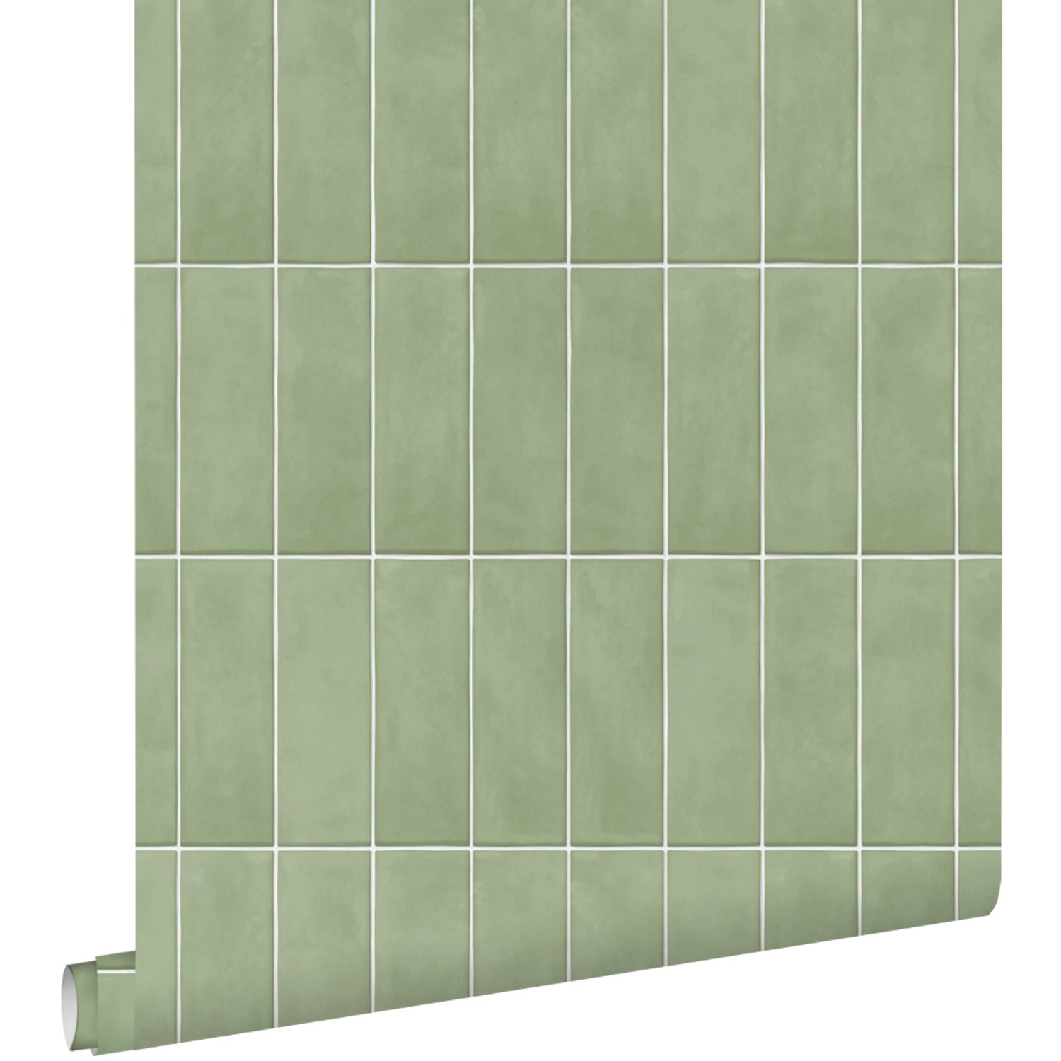ESTAhome Tapete Fliesenmuster Grün 50 x 900 cm günstig online kaufen