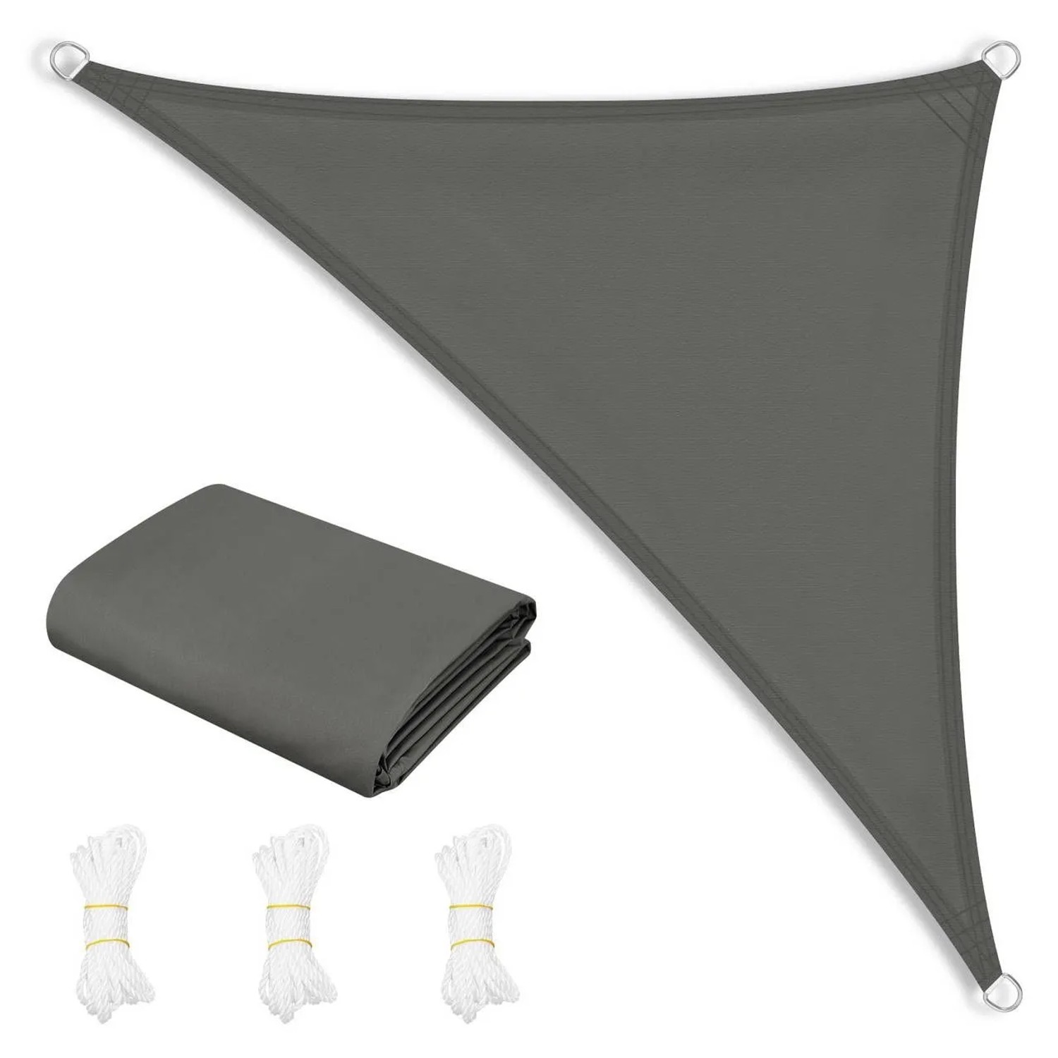 WOLTU Sonnensegel PES 200 g/m² Polyester 95% UV Schutz Dunkelgrau 5x7x7 m