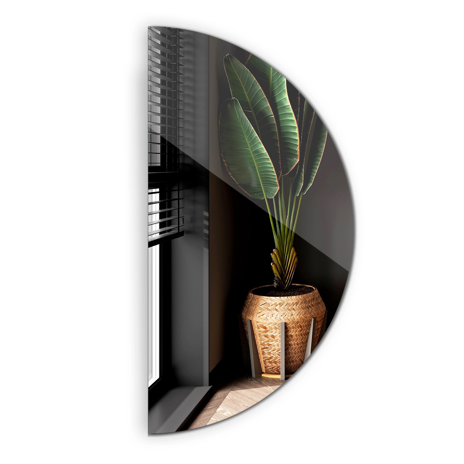Tulup Spiegel Halbrunder Spiegel 50 cm x 100 cm Halbmondspiegel Badezimmerspiegel Halbkreisspiegel Design Wandspiegel