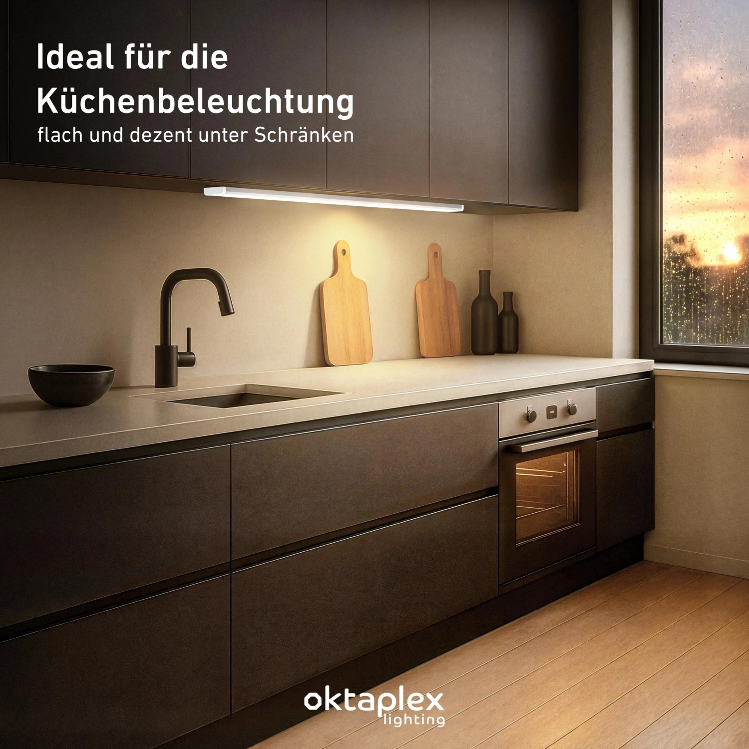 Oktaplex Riga onderkast verlichting keuken LED neutraal wit 4000K 28cm onderkast verlichting met