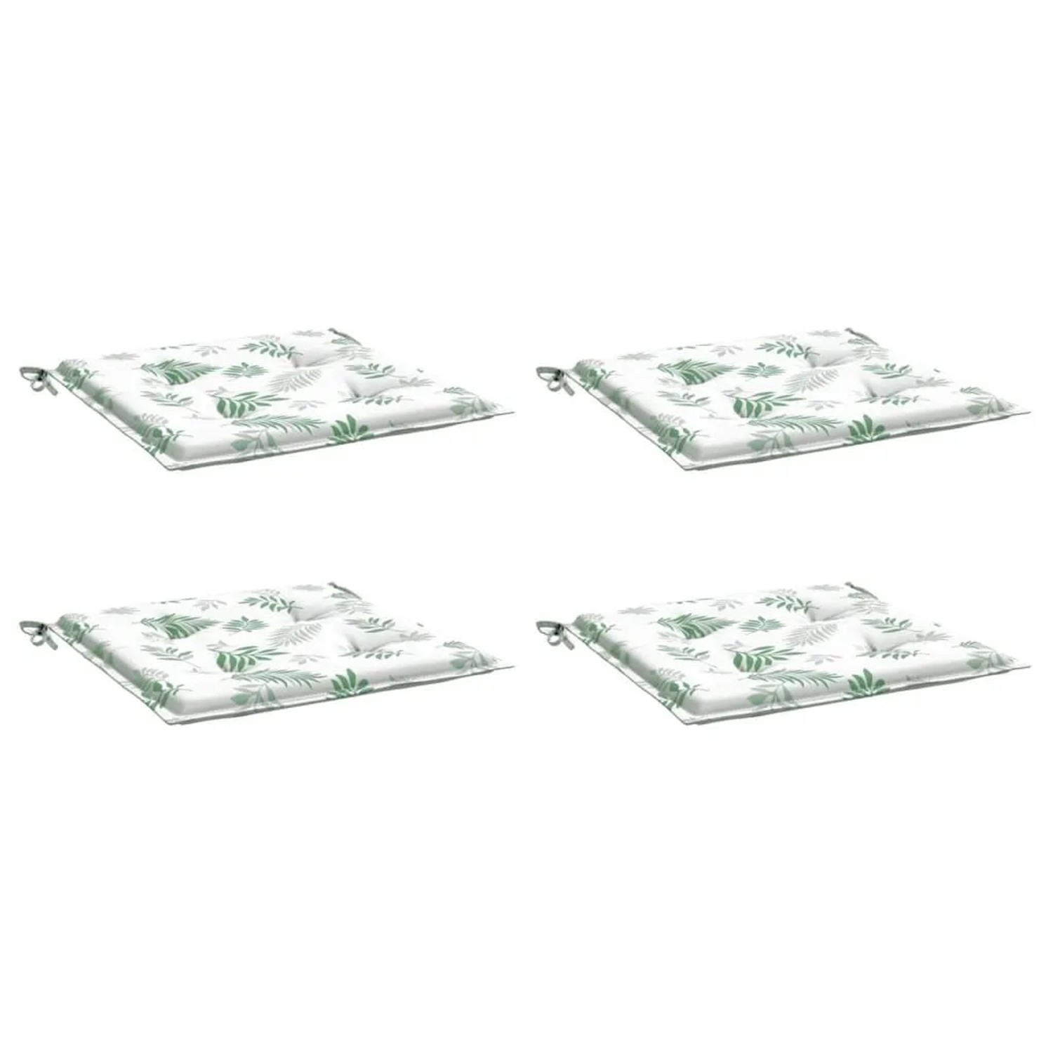 vidaXL Stuhlkissen 4 Stk Blattmuster 40x40x4 cm Stoff 361021