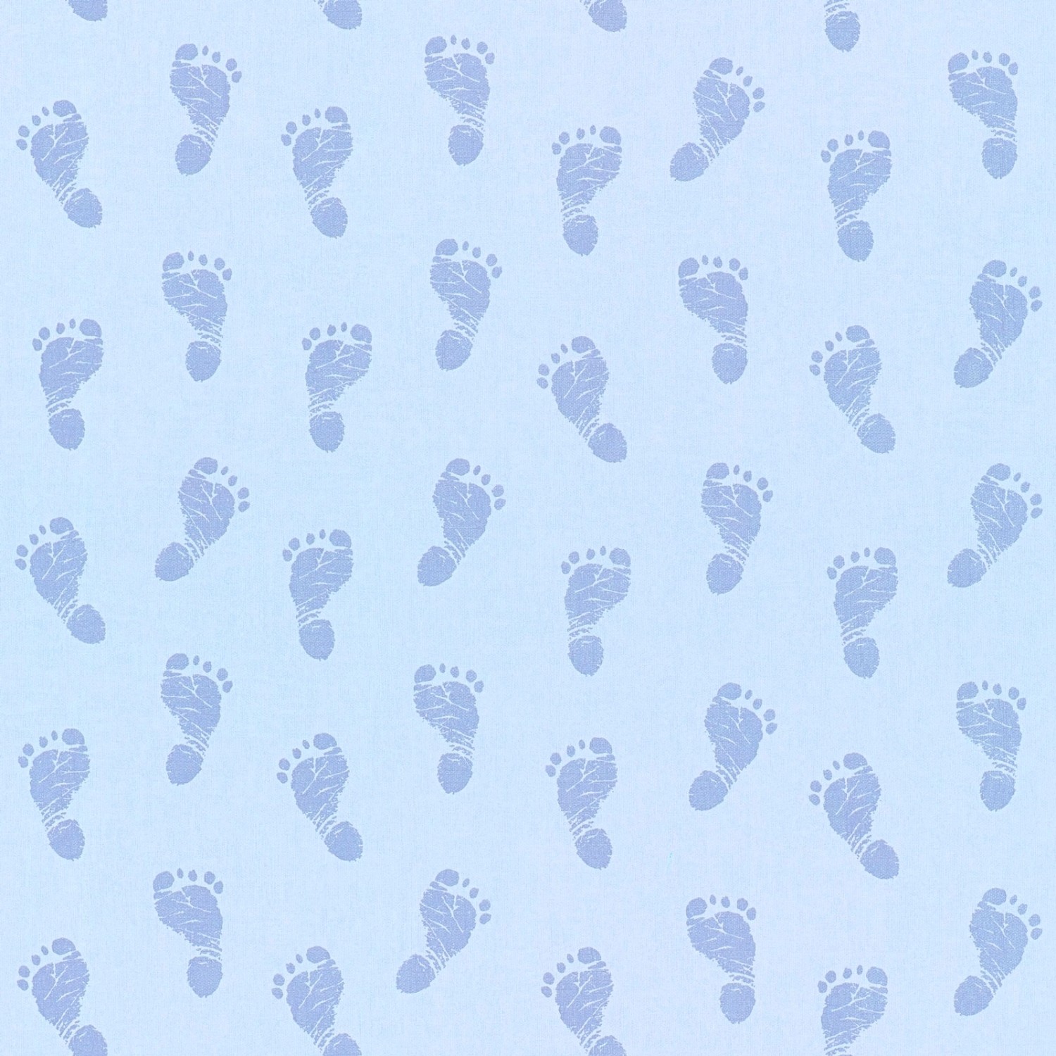 Bricoflor Babyzimmer Tapete in Hellblau Fußabdrücke Tapete mit Babyfüßen Ideal für Baby Jungenzimmer Verspielte Vlies Ba