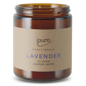 Ipuro Duftkerze Lavender im braunen Glas, 200g. Lavendel Duft für entspannte Atmosphäre.