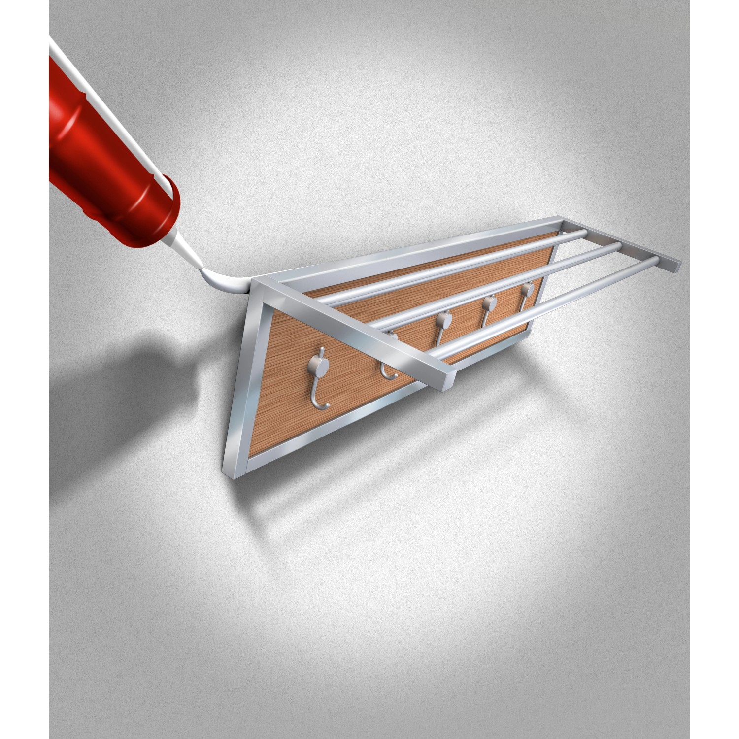 MEM Montage-Kleber Extrem beim Anbringen einer Garderobe. Klebstoff für hohe Haftung.