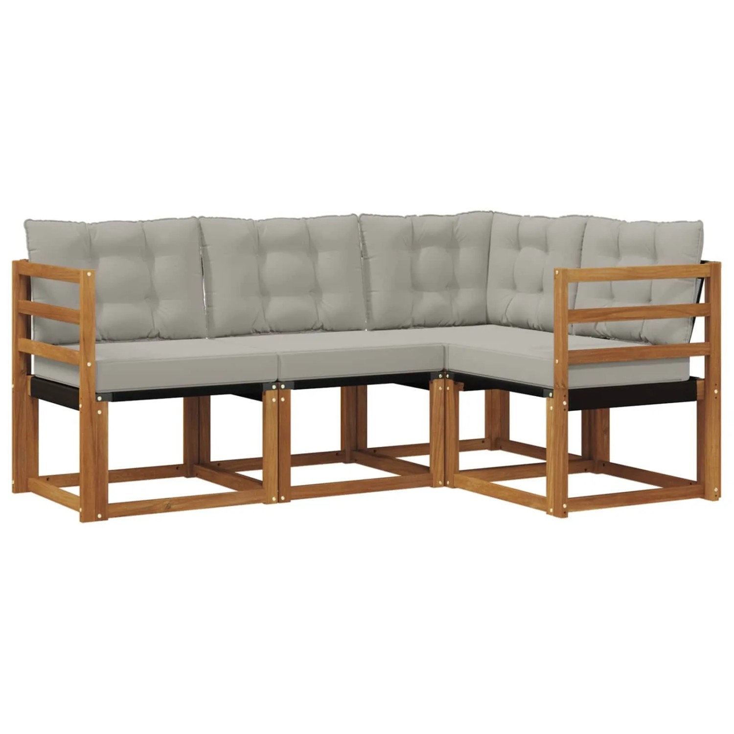 Thumbnail - vidaXL Outdoor-Sofagarnitur mit Kissen 4-Tlg Natur und Hellgrau 3368606