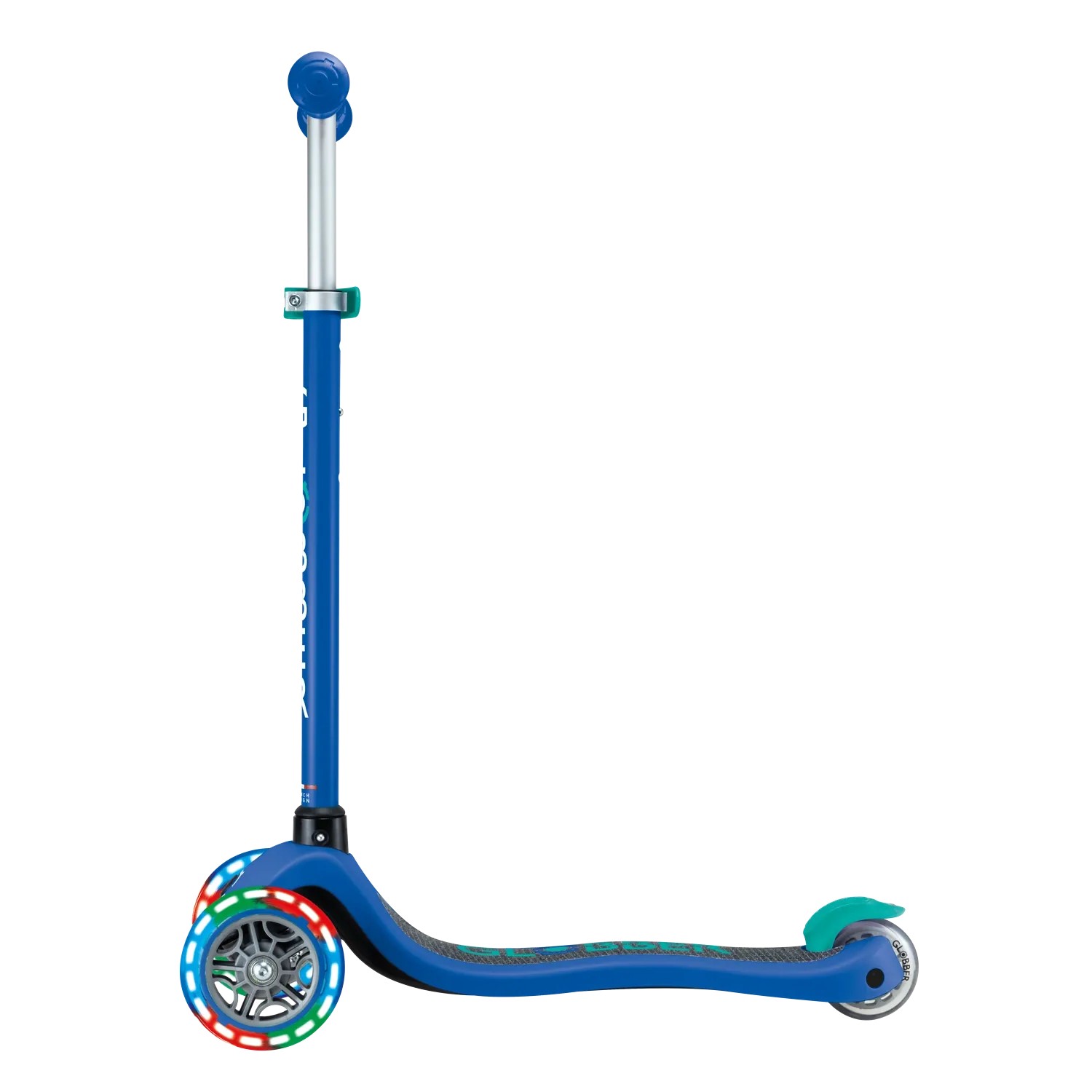 Globber Primo Lights Tretroller Kinder 120/80 mm ABEC 9 3-Rädrig Höhenverstellbar LED-Leuchtrollen Dunkelblau_5