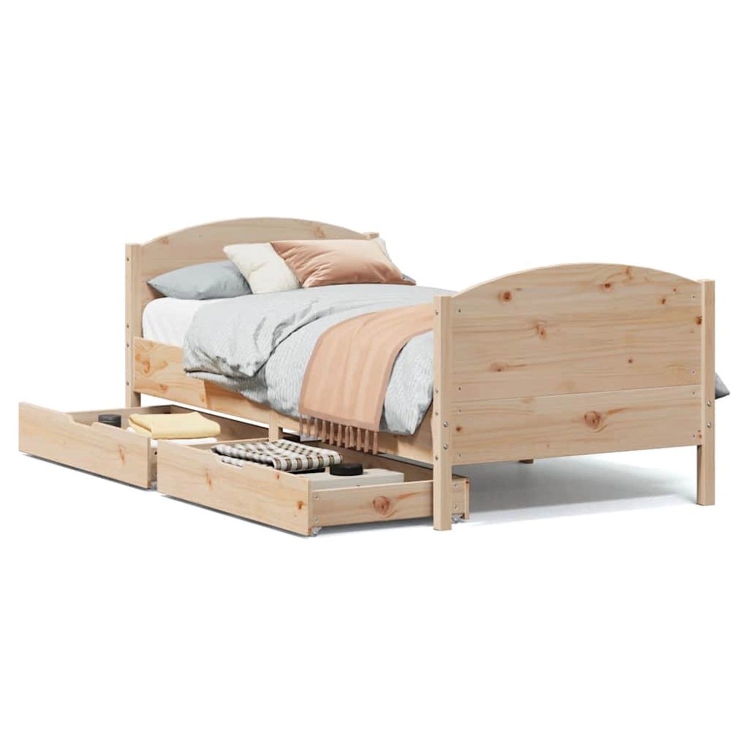 vidaXL Massivholzbett ohne Matratze 100x200 cm Kiefernholz 3301803 günstig online kaufen