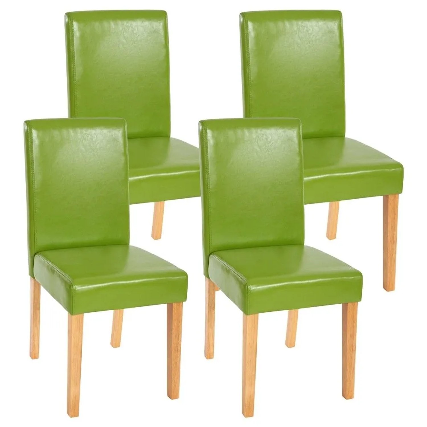 MCW Esszimmerstuhl Littau 4er-Set Kunstleder Grün Helle Beine