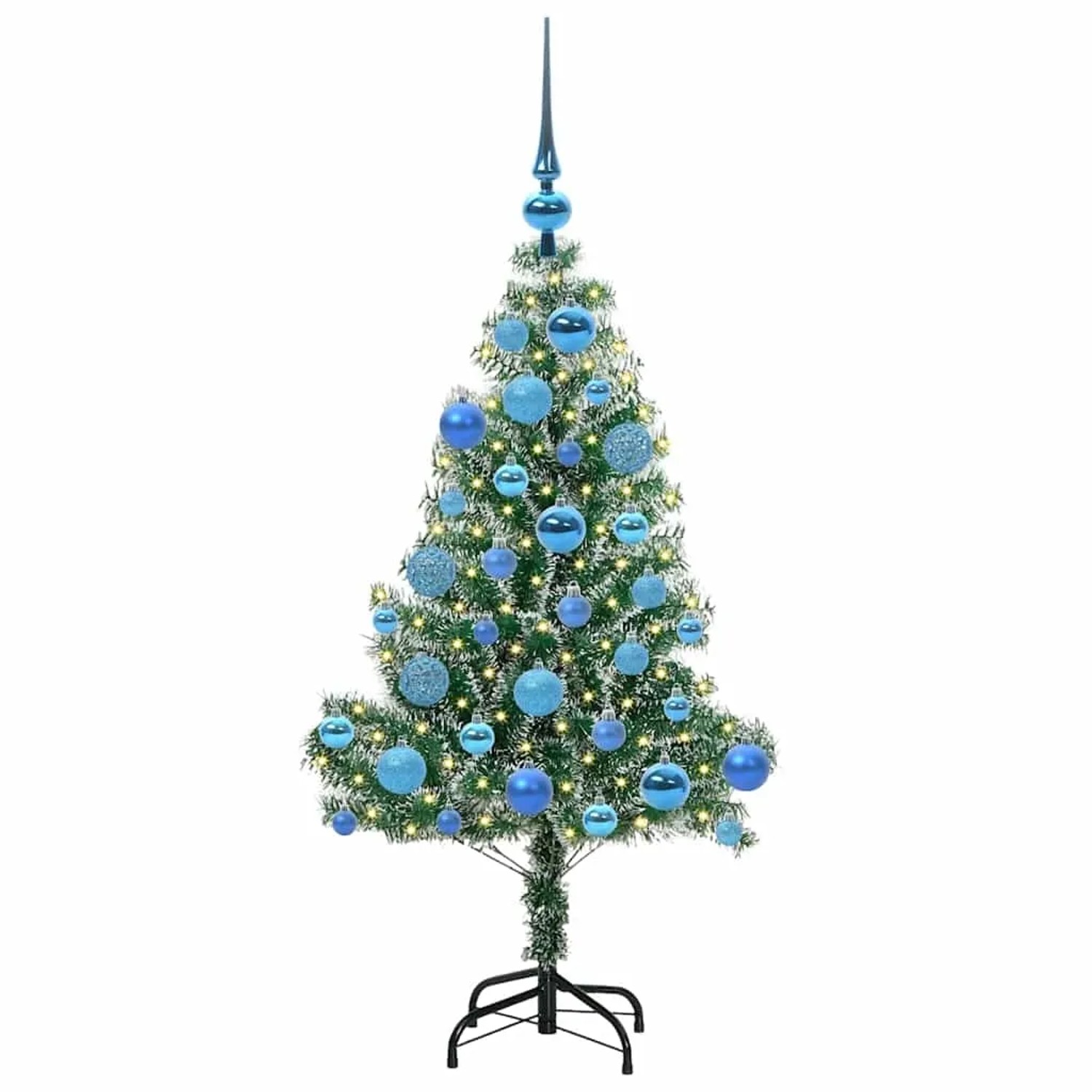 vidaXL Künstlicher Weihnachtsbaum Beschneit mit LED Licht 120 cm 3396804