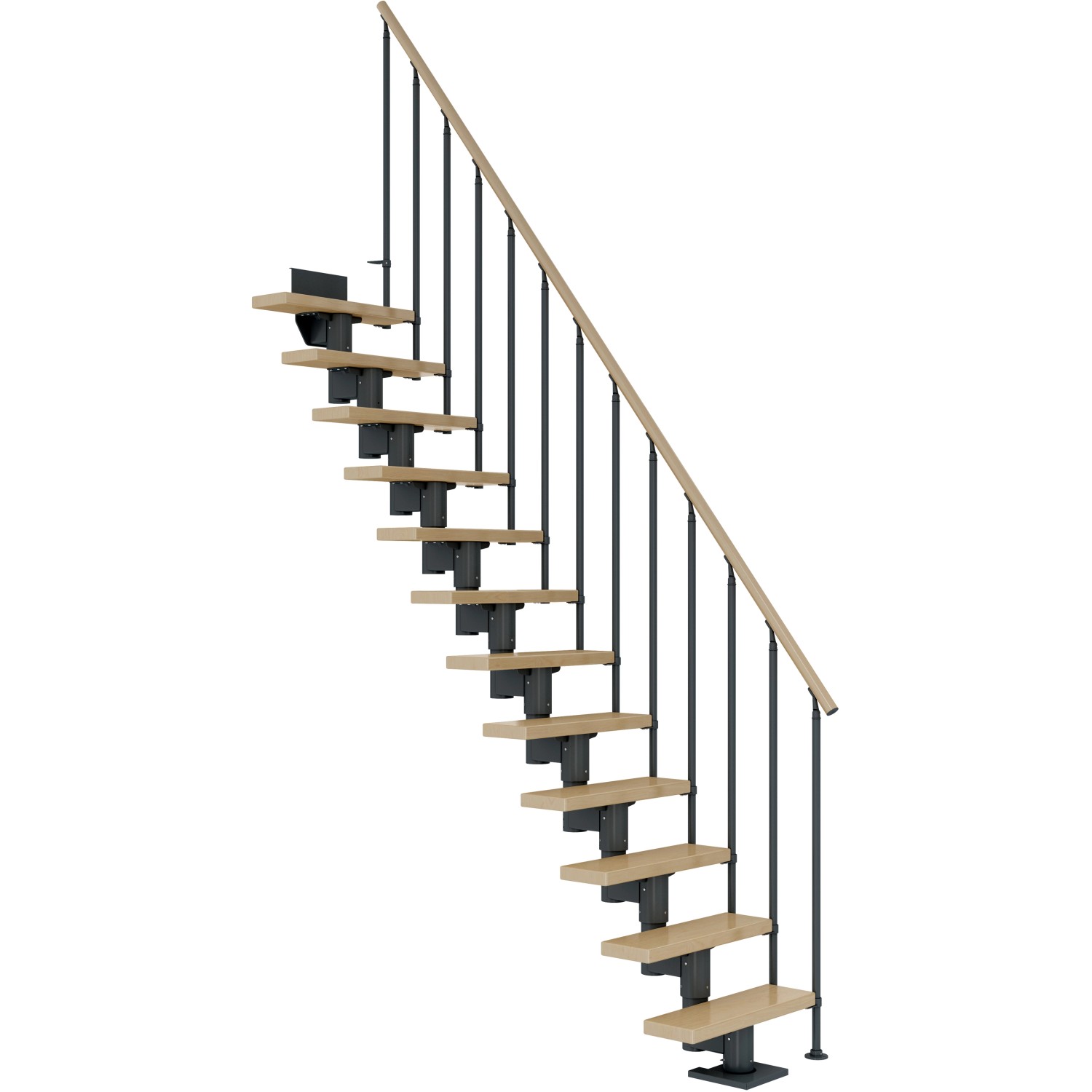 Dolle Mittelholmtreppe Dublin Ahorn Anthrazit GH bis 292 cm Gerade 65 cm FS günstig online kaufen