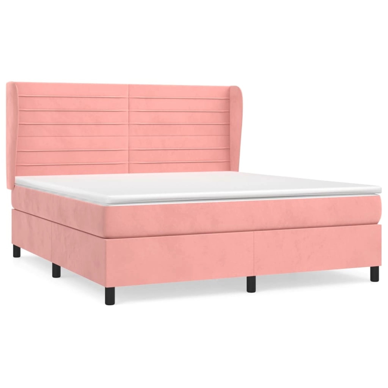 vidaXL Boxspringbett mit Matratze Rosa 160x200 cm Samt1372953 günstig online kaufen