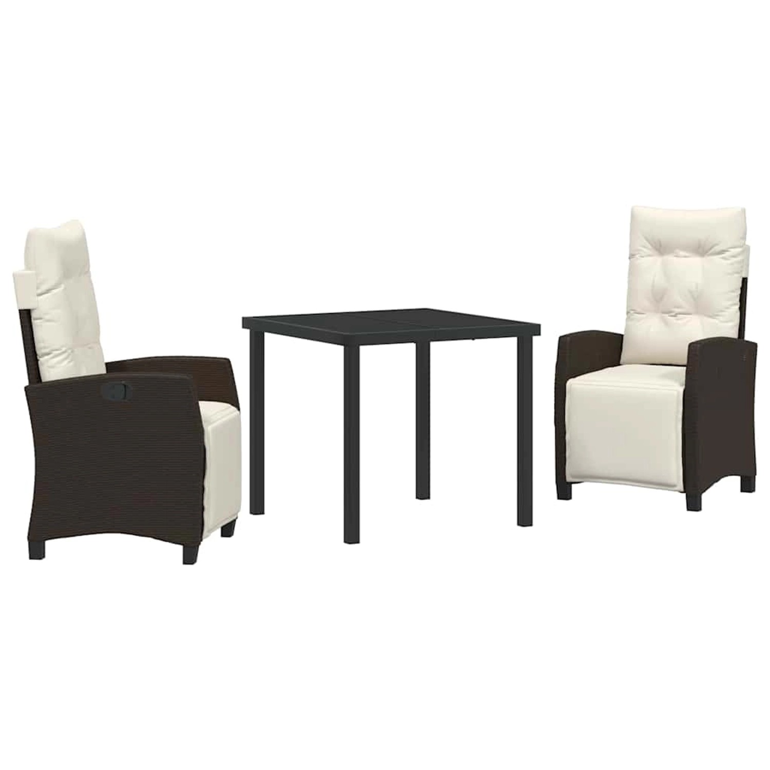 vidaXL Garten Essgruppe 3-Tlg Braun Poly Rattan 3380428 günstig online kaufen