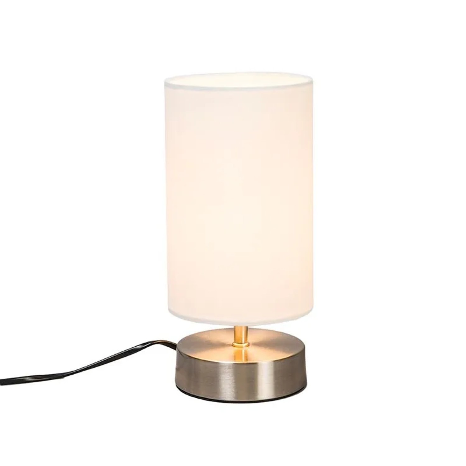 QAZQA Moderne Tischleuchte Weiß Rund 12 cm Milo 2