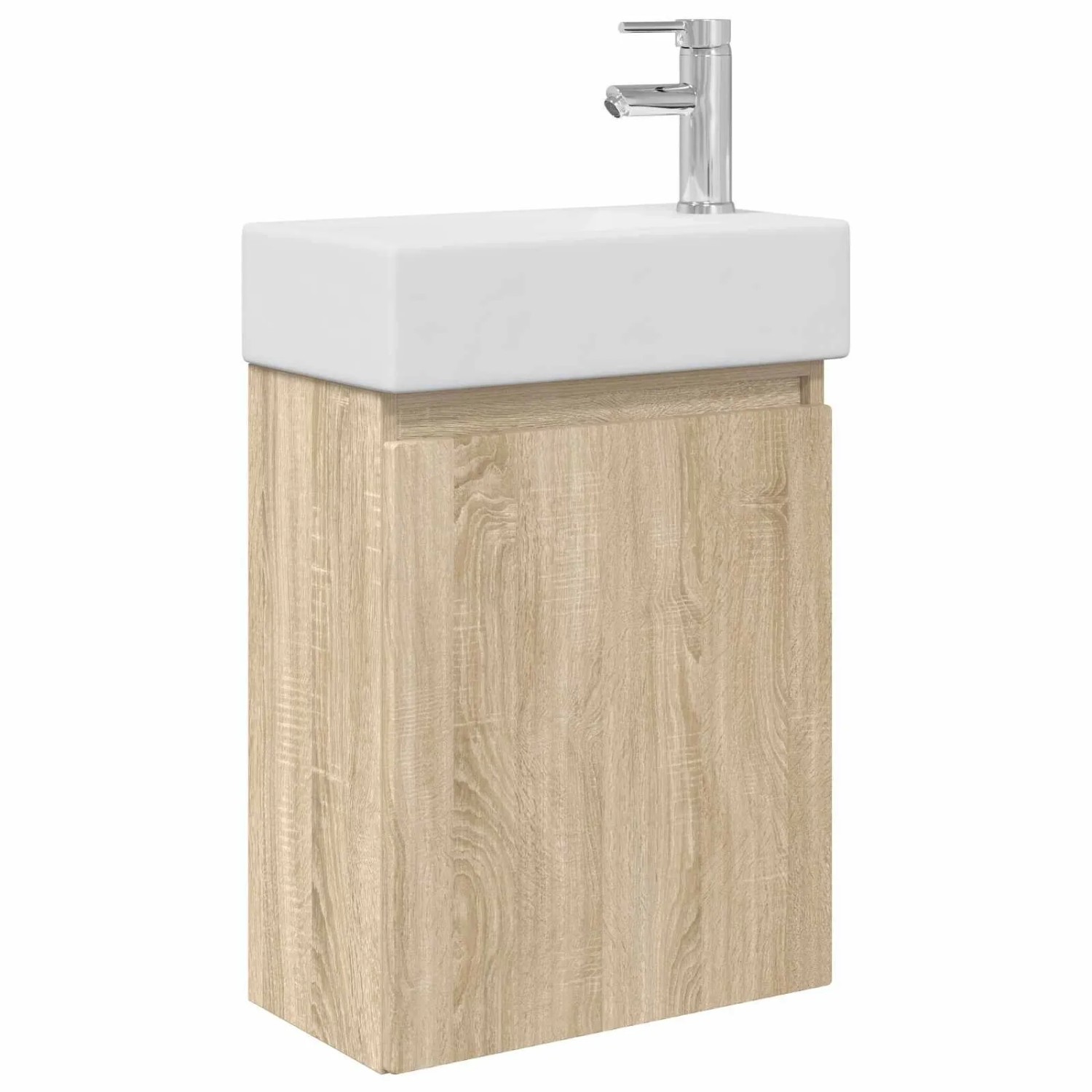 vidaXL Badezimmer Waschtischunterschrank mit Wasserhahn Sonoma-Eiche 889453
