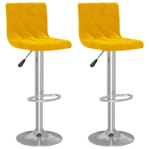 vidaXL Barhocker 2 Stk Senfgelb Samt 333694