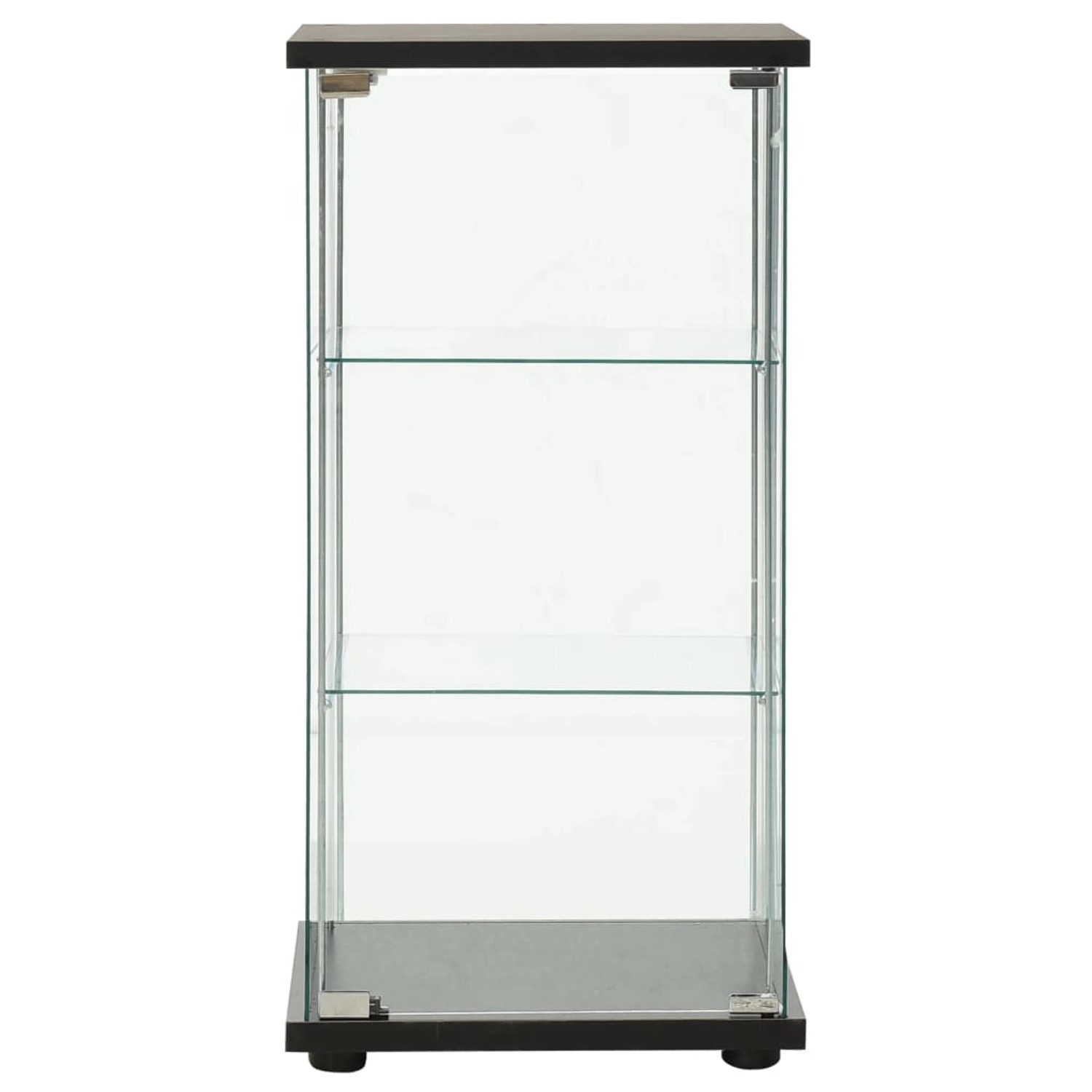 vidaXL Vitrine Vitrine Regal Vitrinenschrank Hartglas Schwarz günstig online kaufen