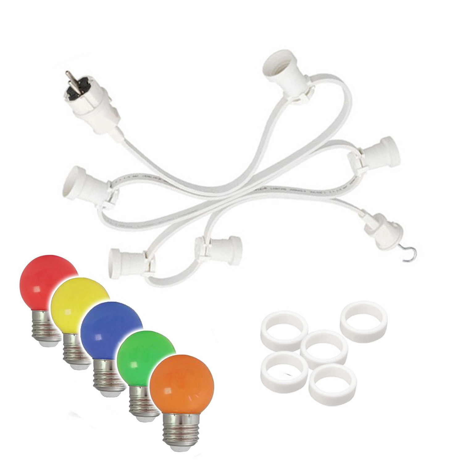 Satisfire Illu Partylichterkette 10m Weiß Für Außen Biergarten 30 Bunte LED günstig online kaufen