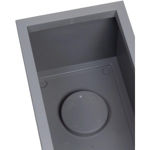 Grauer Ondis24 Pflanzkübel Vulkan, 57L, Detailansicht des integrierten Wasserspeichers.