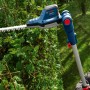 Bosch Akku-Teleskopheckenschere GHE 18V-50 TP Solo beim Heckenschnitt.