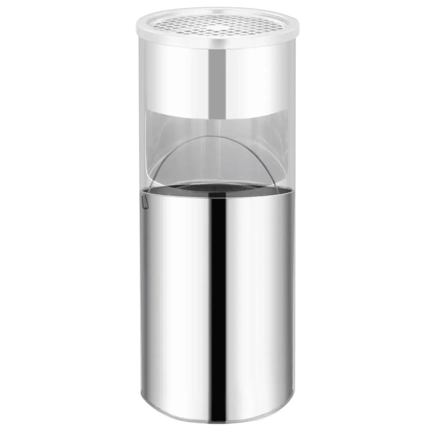 DELUKE Standaschenbecher für draußen, 30L, Edelstahl, mit Mülleimer und Inneneimer.