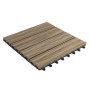Wetterbeständige KARAT WPC Klickfliese Classic Mix Teak, 30x30 cm, für Terrasse und Balkon.