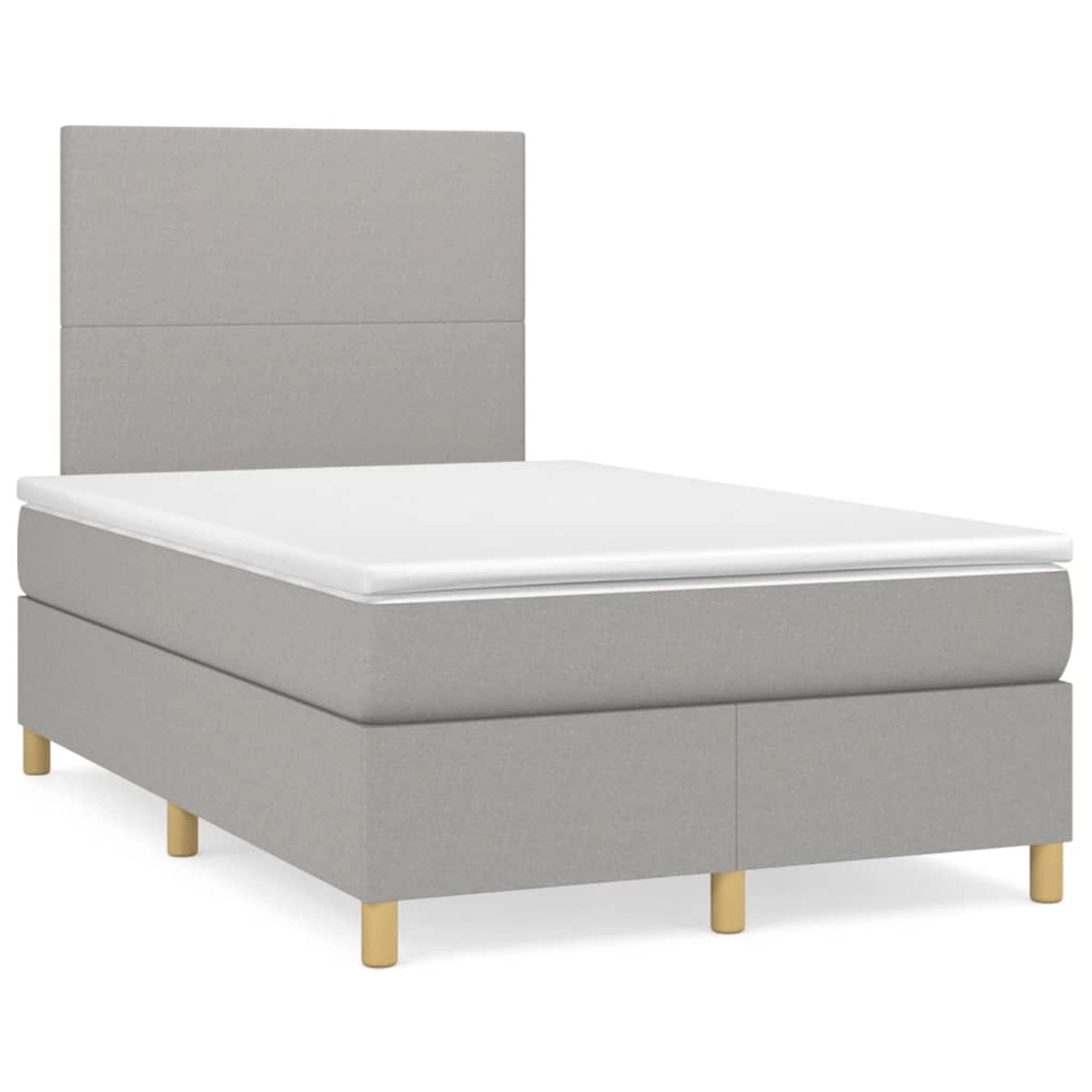 vidaXL Boxspringbett mit Matratze Hellgrau 120x200 cm Stoff 3142161 günstig online kaufen