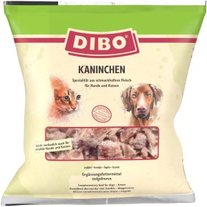 Dibo Hunde- und Katzen-Barf Kaninchen, Frostfutter im 1 kg Pack