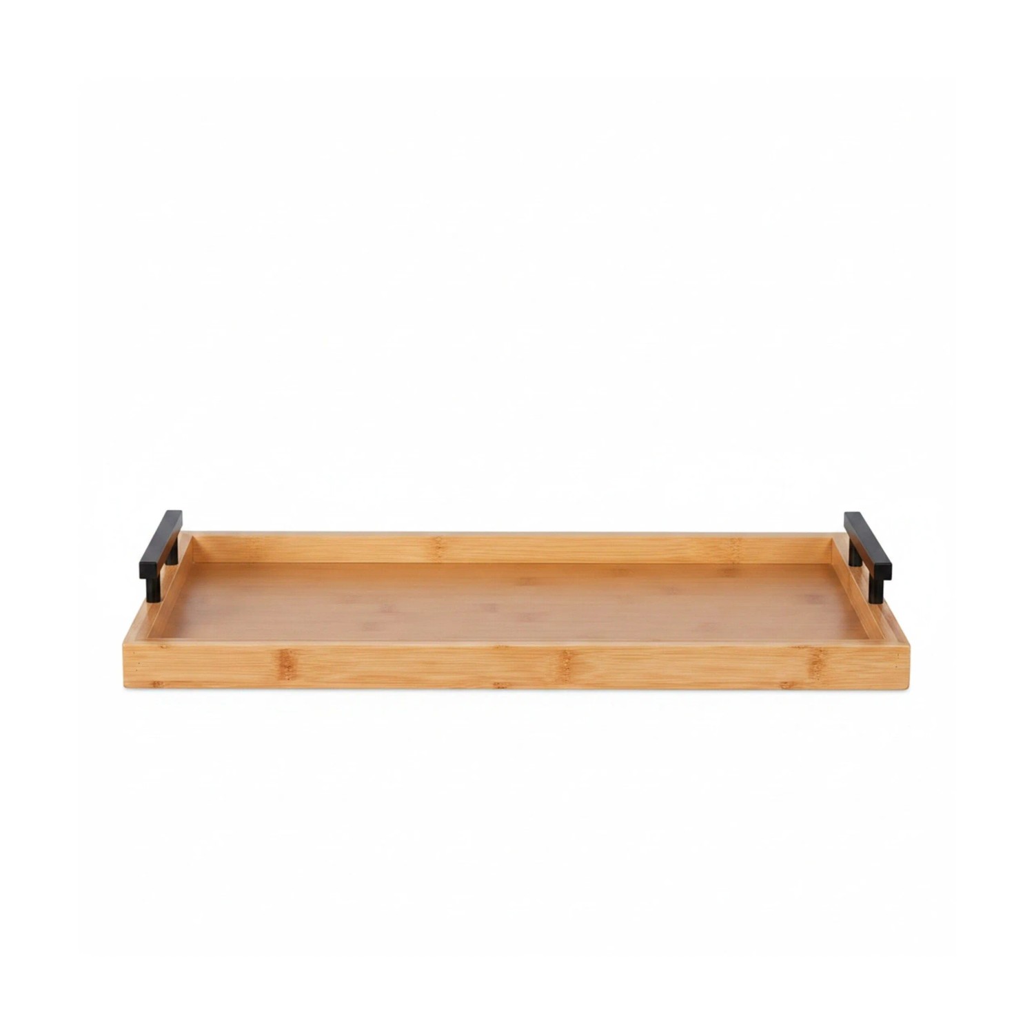 Relaxdays Tablett Bambus Natur Mit Griffen 7 cm x 50 cm x 30 cm 0,9 kg