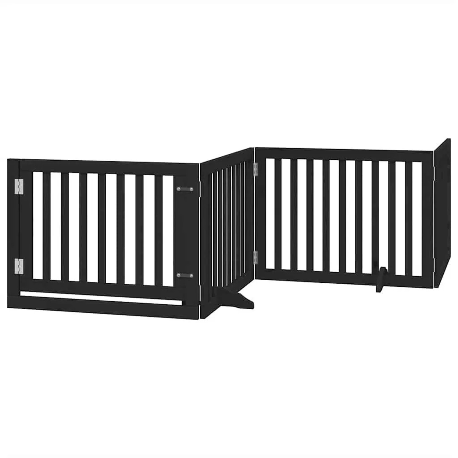 vidaXL 12 Tlg Hundetor mit Tür Faltbar Schwarz 960 cm Pappelholz 3155684