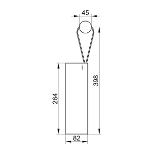 Technische Zeichnung Keuco Duschabzieher Grau mit Maßen. Badhelfer für Dusche.