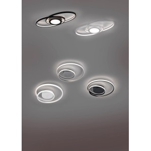 Verschiedene Reality LED-Deckenleuchten Zibal in Schwarz und Weiß, moderne Deckenleuchten mit warmweißem Licht.