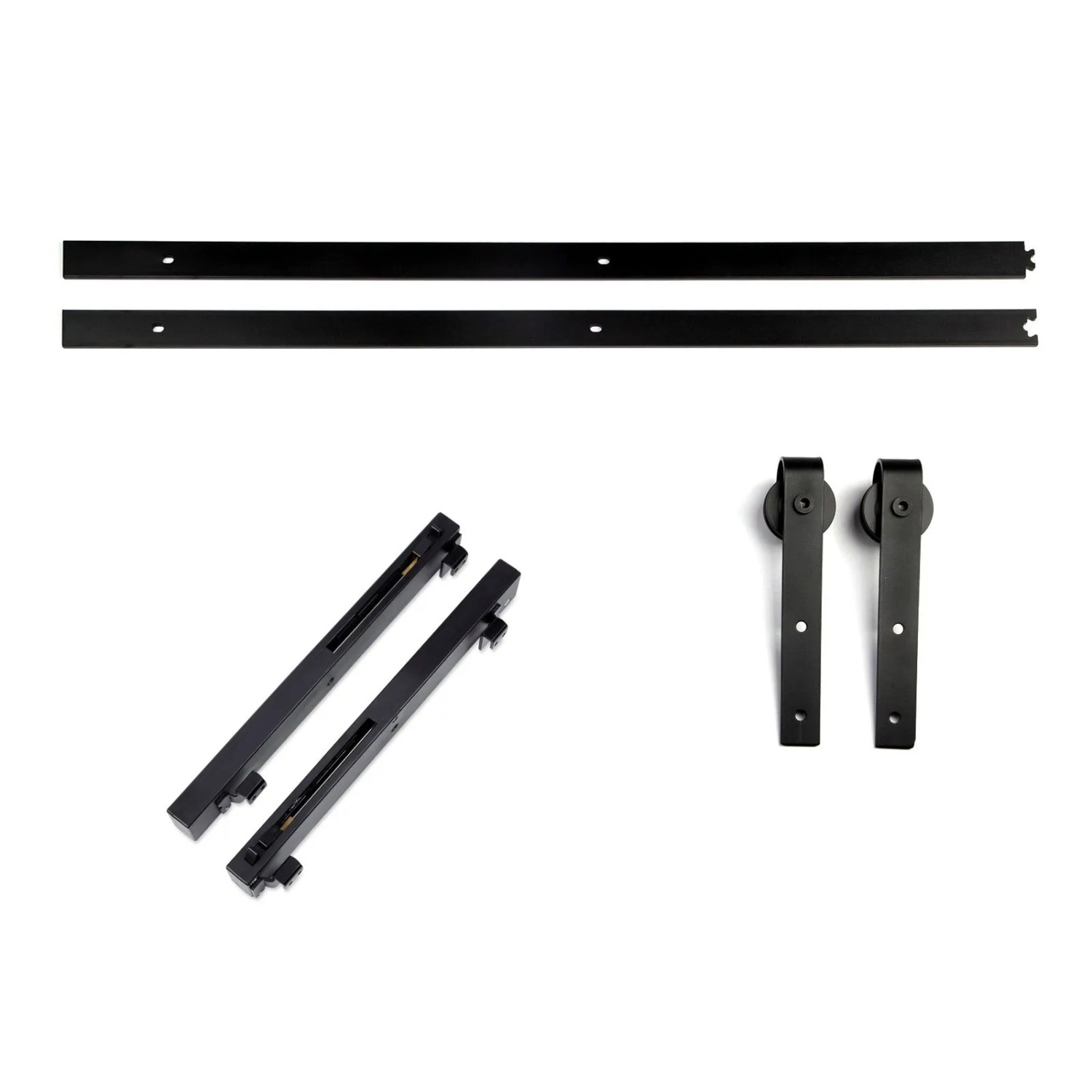 SOTECH Schiebetüren Set LOUNGE-1 2-teilig 2m Seitlich Anschraubbar Soft Close Schwarz