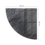 Schwarze Tulup Glasplatte (100x100 cm) in Viertelkreisform mit Steinoberfläche für Kaminöfen.