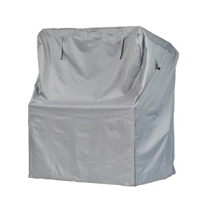 Graue Strandkorbhülle (125x100x165/140 cm) von Mehr Garten Premium, Schutz vor Wind und Wetter.