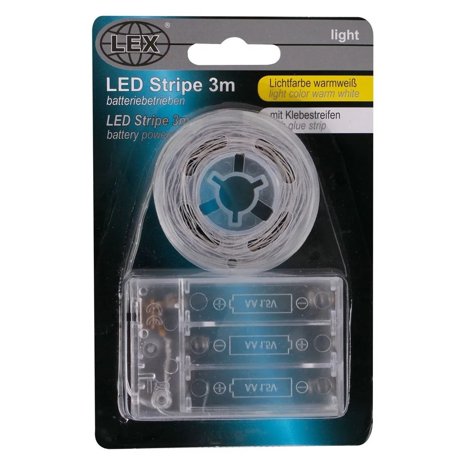 Lex LED Lichterstreifen Lichtschlauch 3 Meter Warmweiß Leiste Batteriebetrieben_2