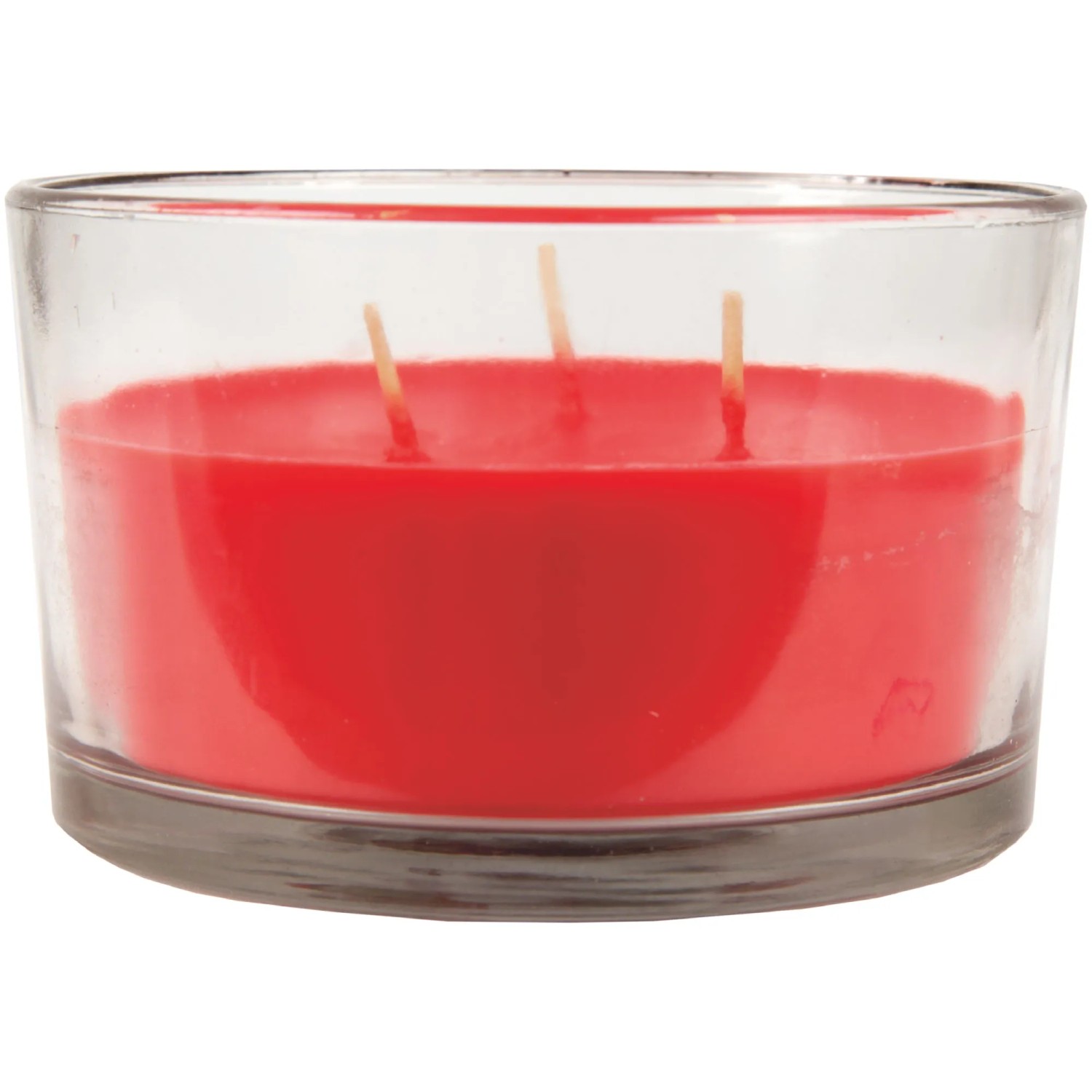 HS Candle Duftkerze Cocktail Edition Daiquiri Strawberry im Glas mit rotem Wachs und drei Dochten.