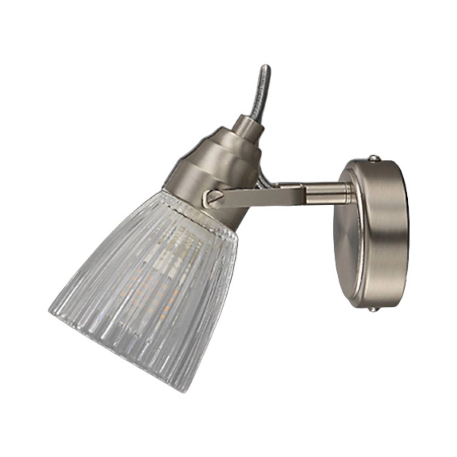 Lindby Wandleuchte Wandlampe Bad Kara 9620681 Spritzwassergeschützt Modern in Alu aus Glas 1-flammig G9 Badezimmerleucht...