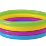 Bestway Planschbecken Swim Squad mit vier bunten Luftringen (grün, gelb, pink, blau).