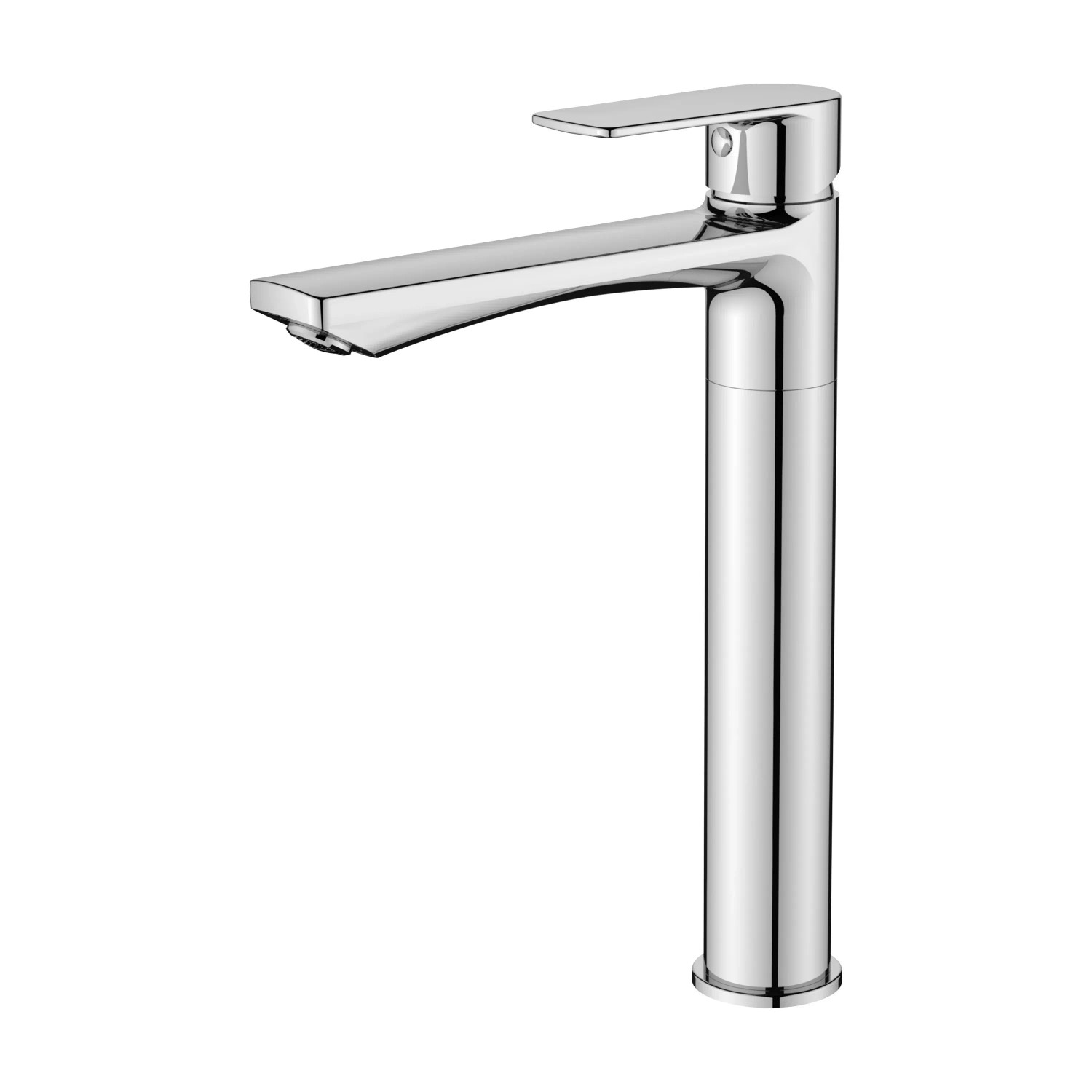 AICA Hoher Waschbeckenhahn Zink-Kunststoff Druckguss Einhandarmatur KTW Kartusche Versteckter Perlator Chrom Badezimmer Mischbatterie